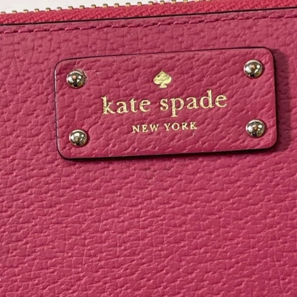 Like New! Kate Spade Wellesley Neda Zip Around Wallet hot pink pillbox red color - Picture 5 of 11